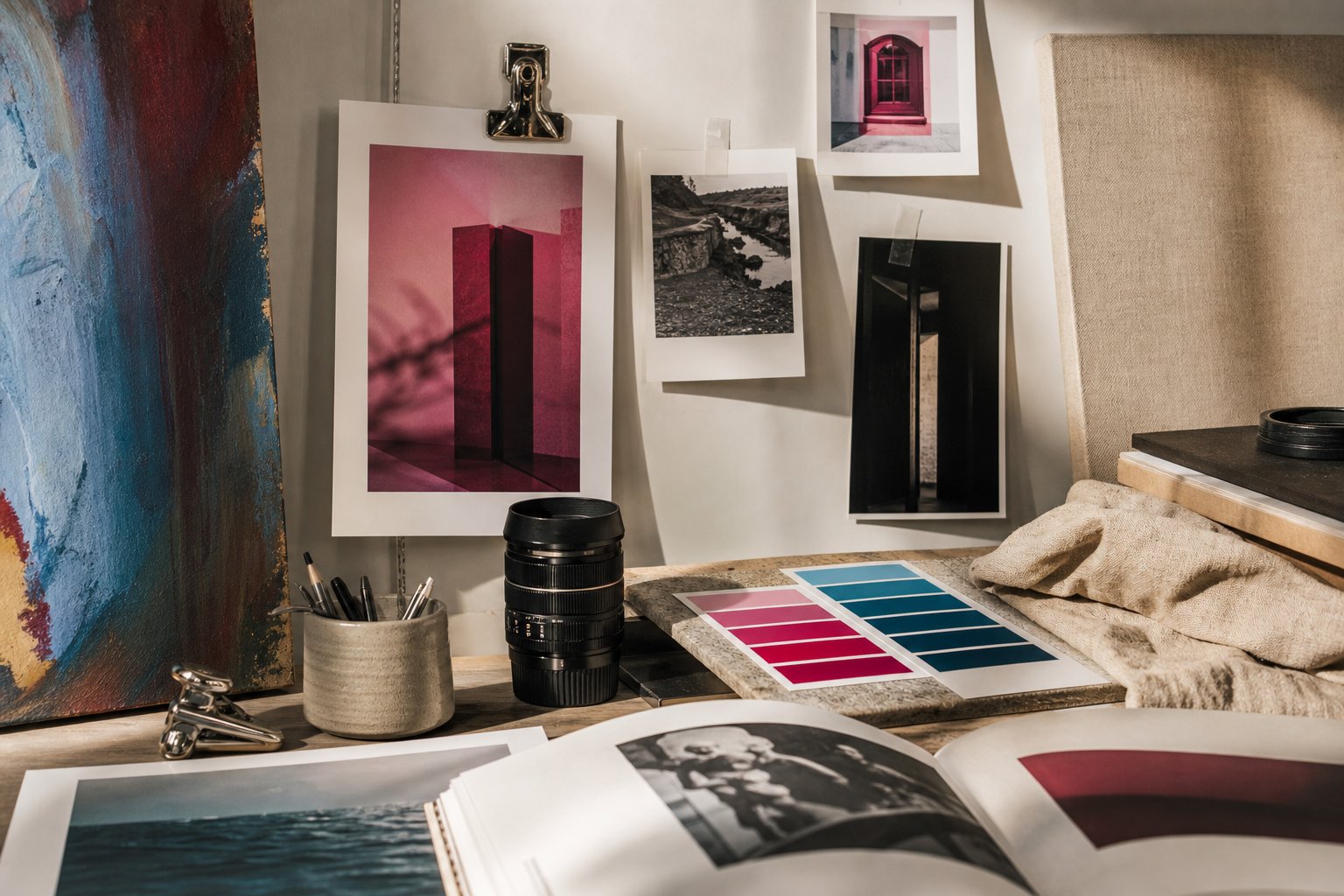 Direction artistique sombre, rouge et or de LIM STUDIO